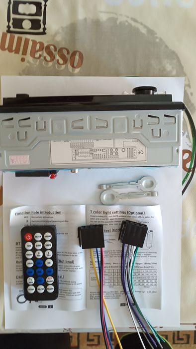 Radio player casetofon mașină nou(Bluetooth,aux,microfon,telecomanda)