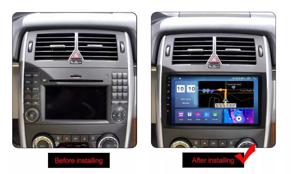 Navigatie Android 14 Mercedes Sprinter Vito B200 1/8 Gb CarPlay CAMERA