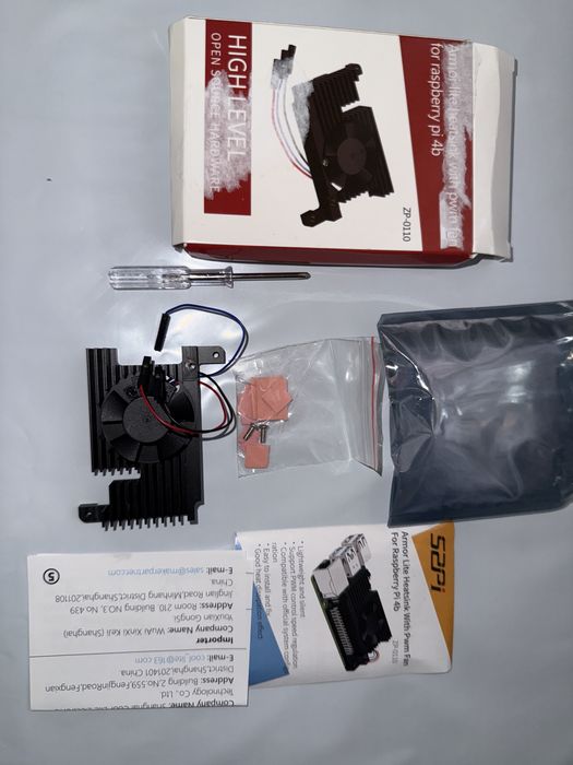 Cooler aluminiu radiator vebtilator PWM GeeekPi ventilator Raspberry Pi 4 B,Armor Lite