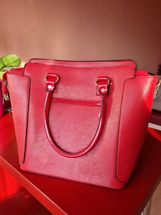 Дамска чанта еко кожа червена