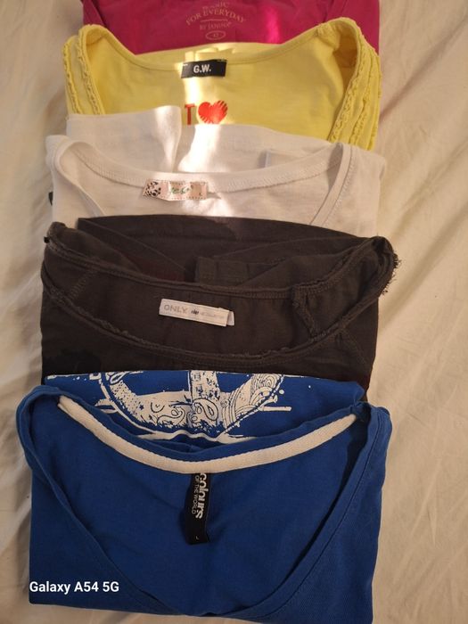 Лот от 5 бр.дамски тениски,размер L,100%памук