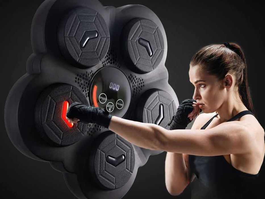 Tinta de box electronic cu muzica Bluetooth lumini LED 9 viteze manusi