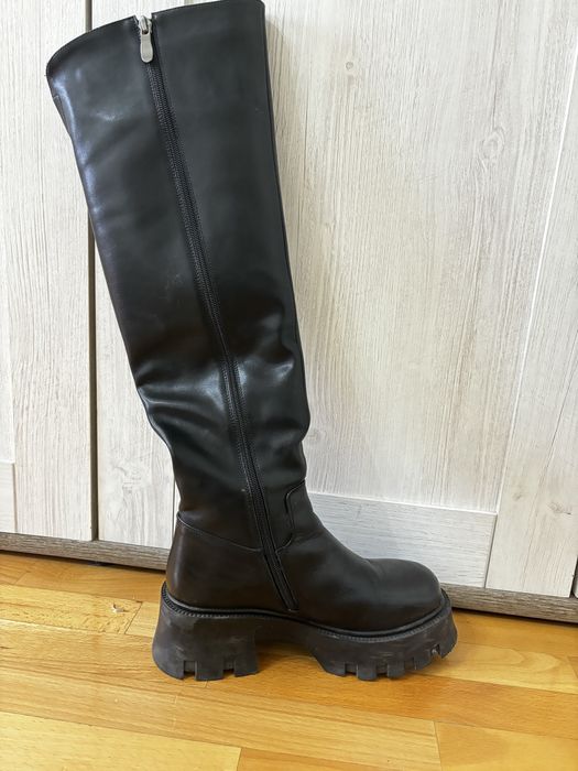 Ботинки Ботфорты Кожанные