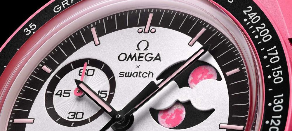 Ceas SWATCH X OMEGA MISSION To The Pink Moon MOONPHASE Cronograf 2025