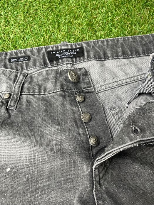 Мъжки дънки : PHILIPP PLEIN Illegal Fight Club Straight Cut Jeans 32