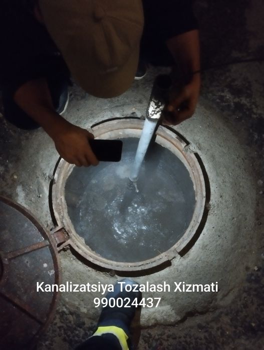 Kanalizatsiya tozalash xizmati Suv bilan chayish 24/7