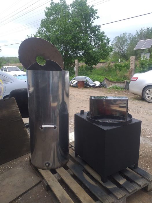 Котёл для бани газовый, горячая вода 200 л., мокрый пар . Бак нержавей