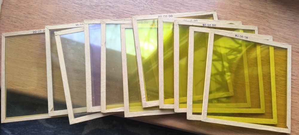 Filtre sticle corectoare fotografice camera obscura , set 33 buc 13×13