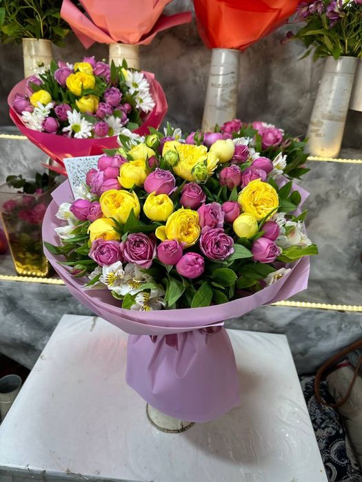 bables pion roza atirgul buket gullar