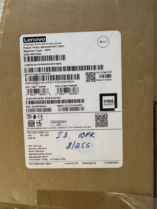 Lenovo IdeaCentre AIO 3 24IIL5 F0FR0083RK Monobloki