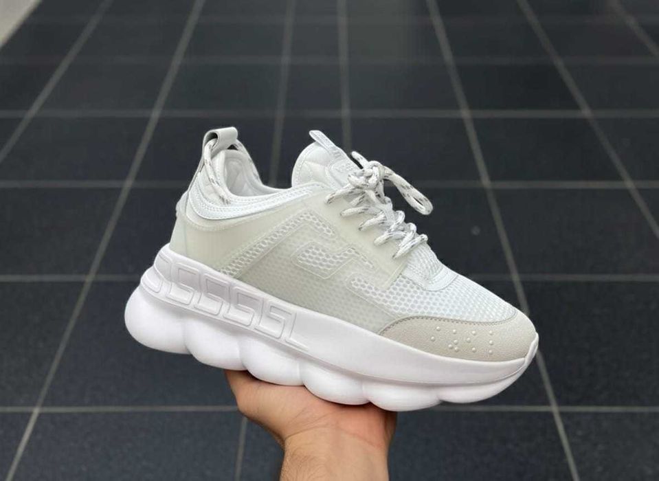 Adidasi VERSACE Chain Reaction Alb / White - Full Box