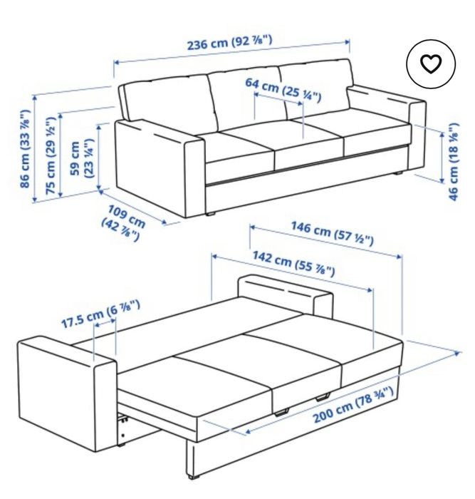3-местен разтегателен диван от Ikea (Bårslöv)