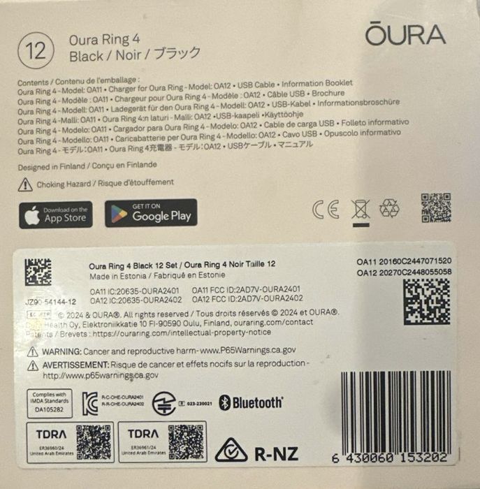 Oura 4  умное кольцо.. Размер 12