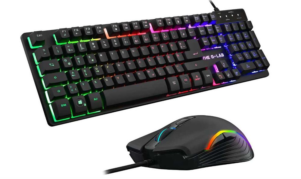 G-LAB Combo Krypton - Tastatură și mouse de gaming cu iluminare LED