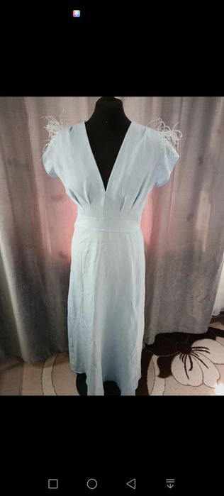 Rochie blue cu pene