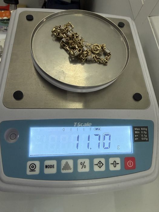 Lant aur 14k galben cu alb