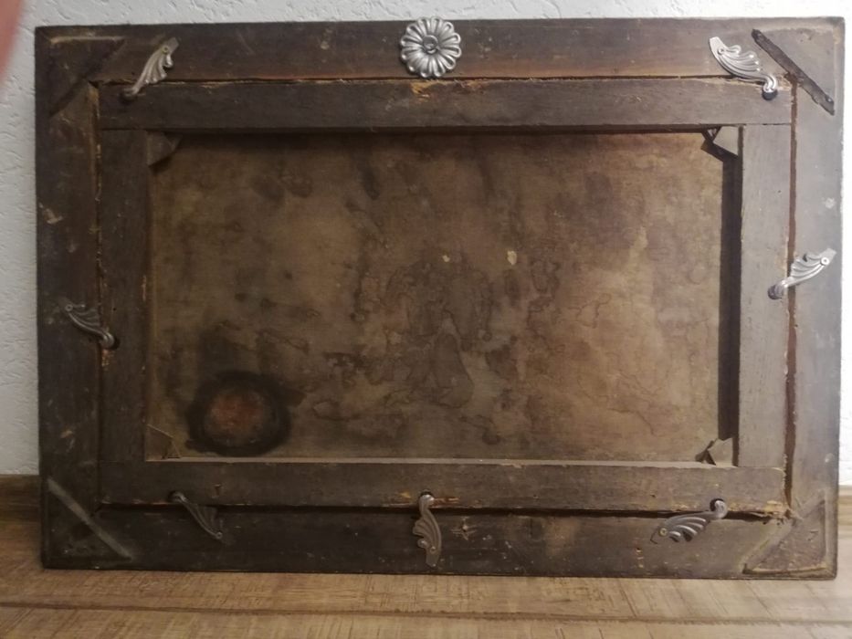 Tablou, foarte, vechi, pictat, panza