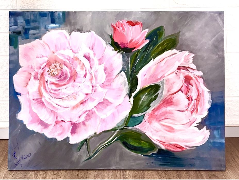 Картина масло, холст « Розы»