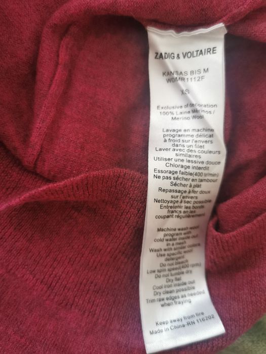 Bluză Zadig & Voltaire 100% merino XS