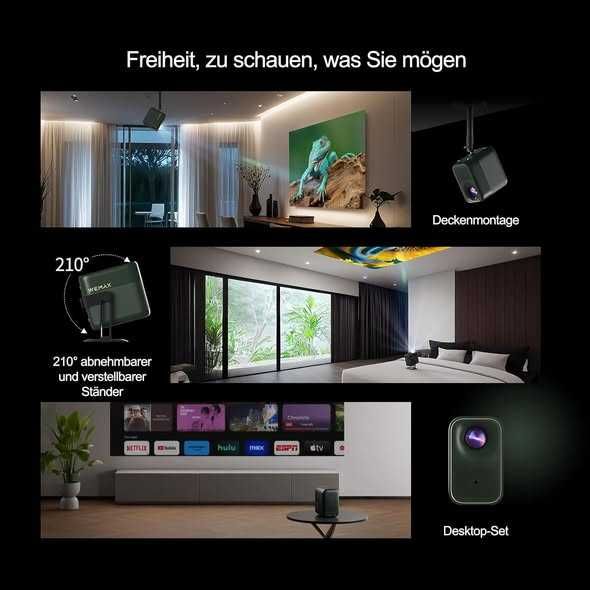 WEMAX Mini proiector, certificat Netflix și Google TV