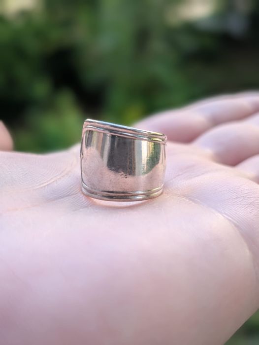 Vechi inel masiv din argint de 925, handmade