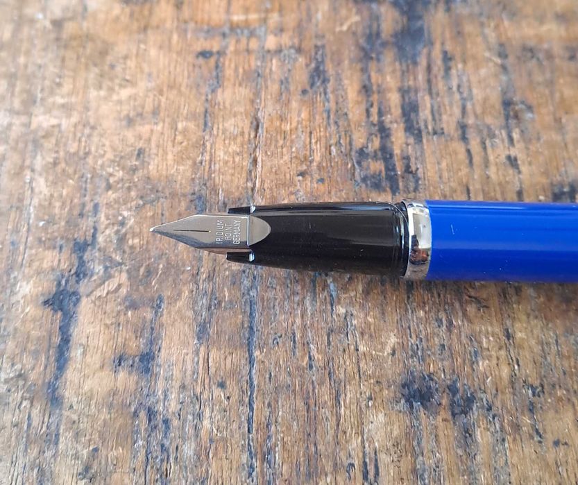 писалка и химикалка Сапи Sapi комплект сребро със синьо Италия в кутия