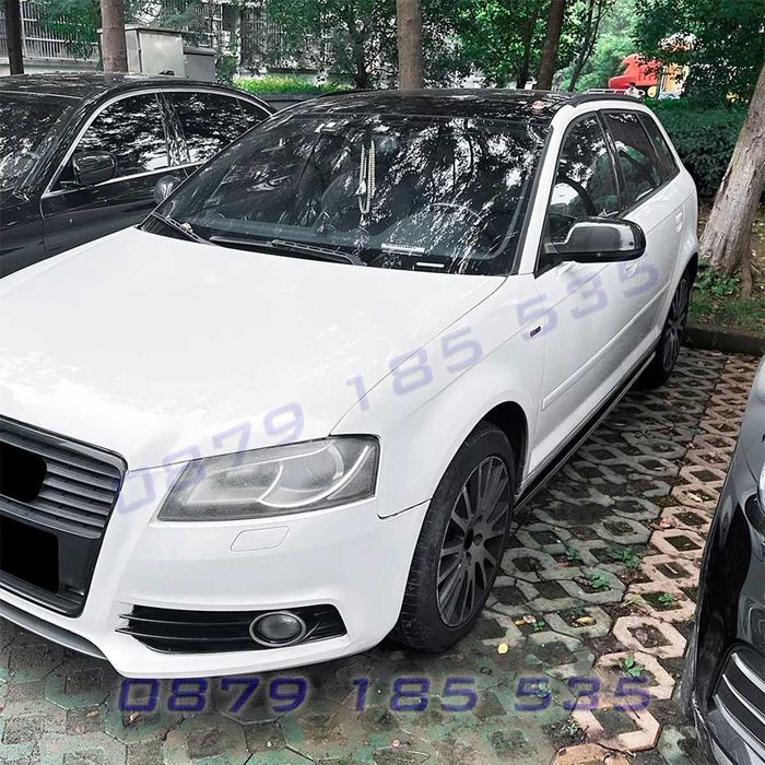 Добавки лайсни за прагове за Audi A3 8P S-Line 2004–2013 черен гланц DA790 тунинг ауди а3