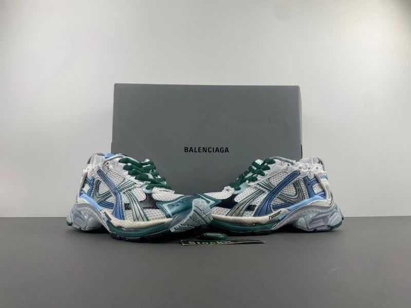Balenciaga Runner White Green Blue Dark Grey/Black