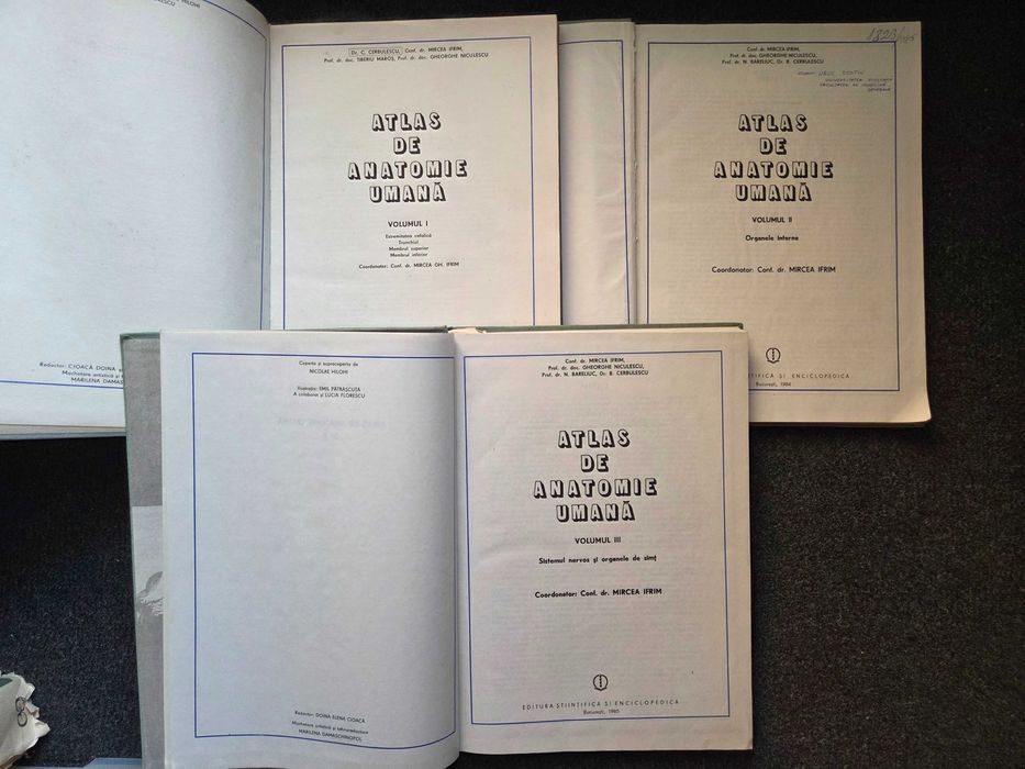 ATLAS DE ANATOMIE UMANA - Mircea Ifrim (3 volume)