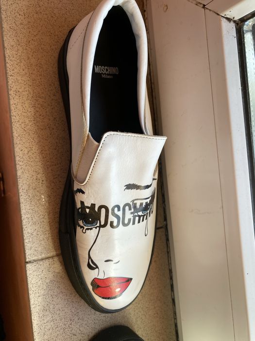 Pamtofi Moschino Milano, originali, piele naturala , model Pop-art