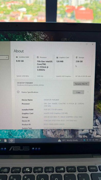 Laptop ASUS VivoBook X415EA Intel i3-1115G4 8GB SSD 256GB Garanție 24 Luni