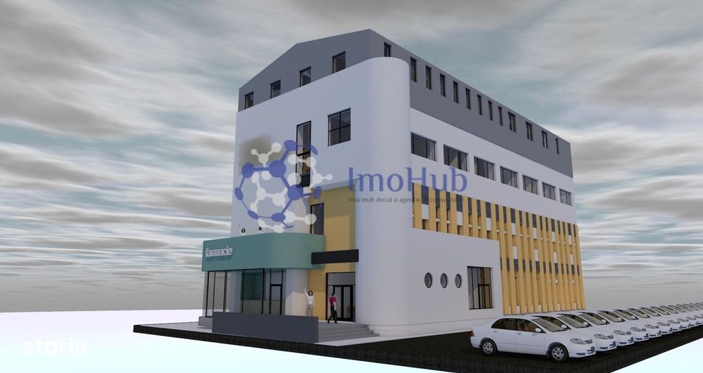 Clădire comercială 1.640 mp, teren 1.175 mp – zona Dacia, Iași