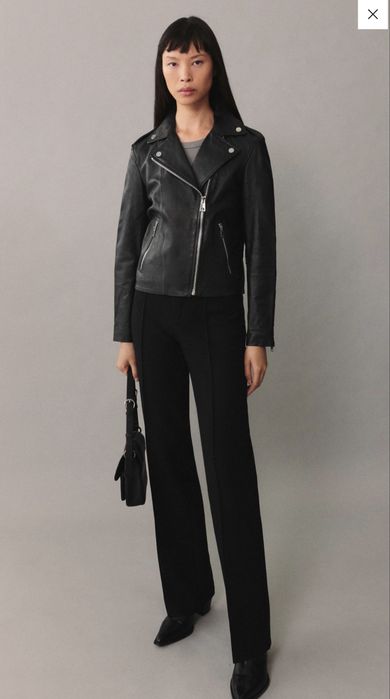 Дамско кожено яке MANGO естествена кожа