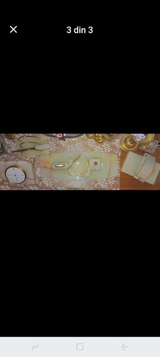 set de birou vintage este realizat din onix natural