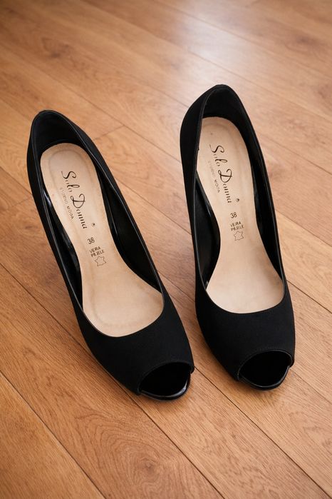 Pantofi dama 38 Piele intoarsa naturala