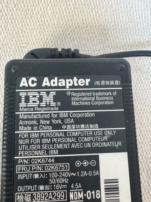 Оригинално зарядно за лаптоп IBM 16V 4.5A , Зарядно IBM