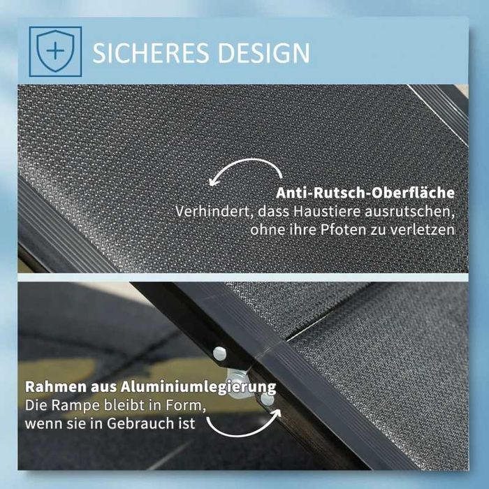 Рампа за домашни любимци PawHut, сгъваема,  за кучета до 40 кг