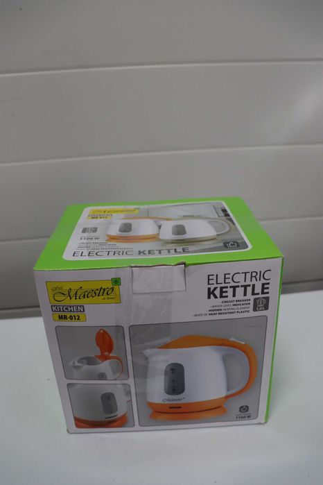 Eлектрическа кана Maestro, бяло оранжево пластмаса 1100W 1 литър