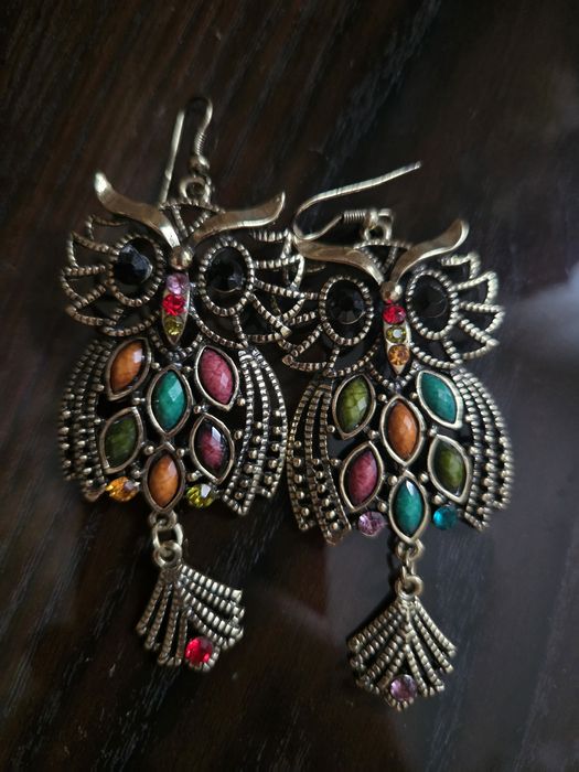 Серьги стиль бохо сова