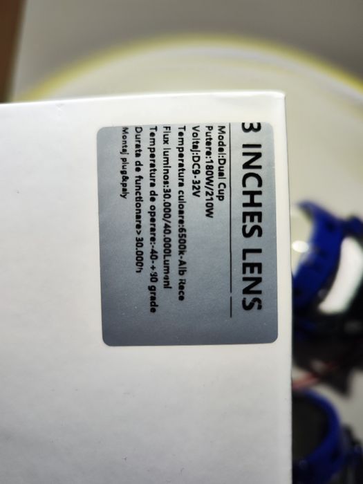 Set 2 lupe biled 3 inch 6500k, 30k Lumeni