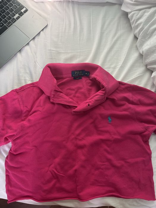 Женска плуза на Ralph Lauren с яка,размер М ,къса/cropped