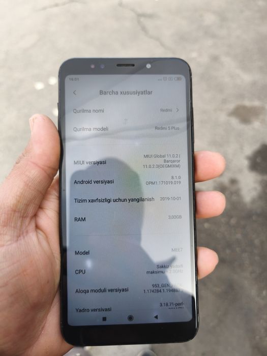 Redmi 5 plus sotladi