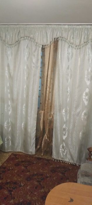 Портьера и тюль на большое окно