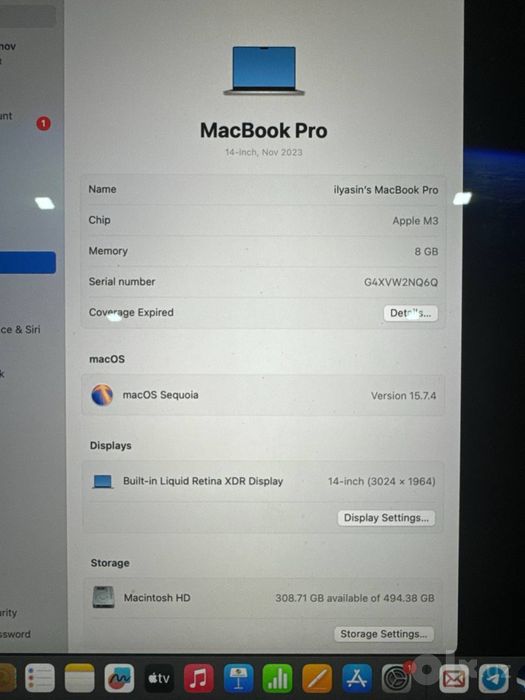 MacBook Pro 14” M3 — как новый | 24 цикла | АКБ 99%