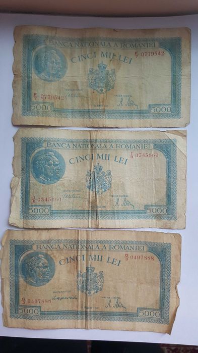 Bancnote romanesti din anii 1941-1946. Toate la 3300