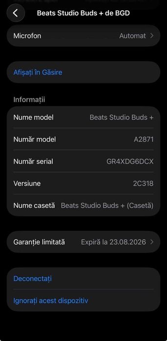 Casti Beats Studio Buds+, True Wireless, Bluetooth, Noise Cancelling, Transparent