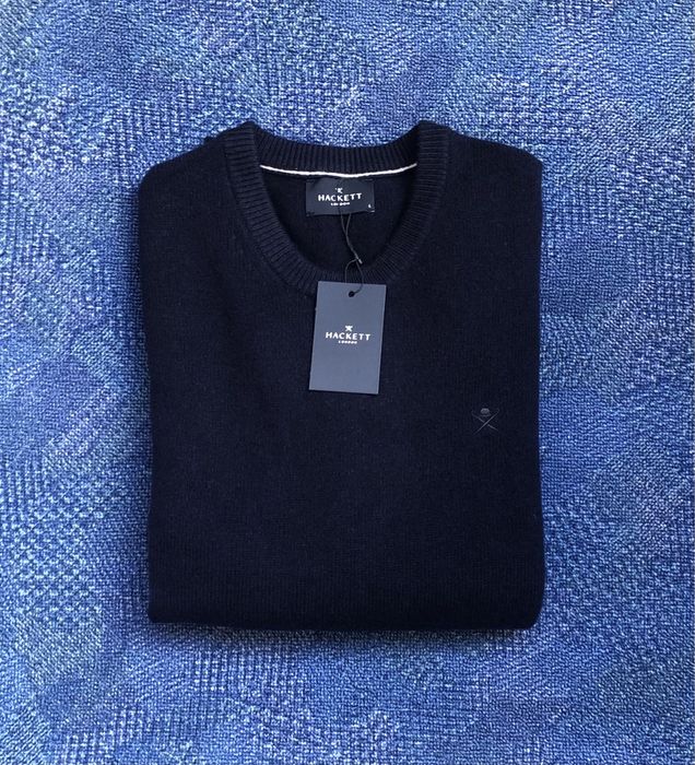 100% вълна Hackett London Lambswool Pullover ОРИГИНАЛ мъжки пуловер М