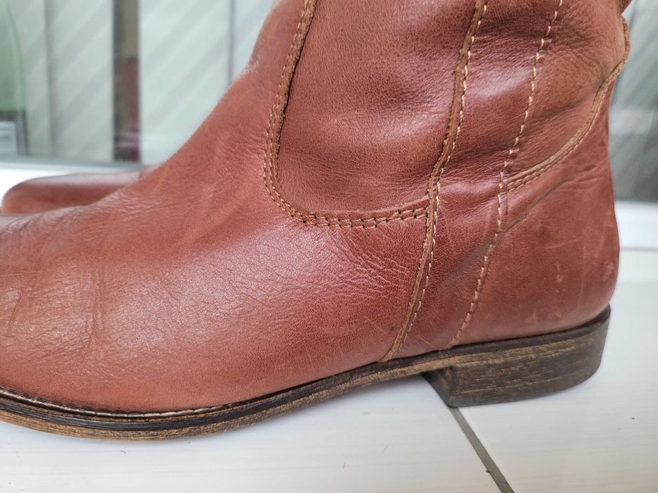 Естествена кожа дамски ботуши 40 номер