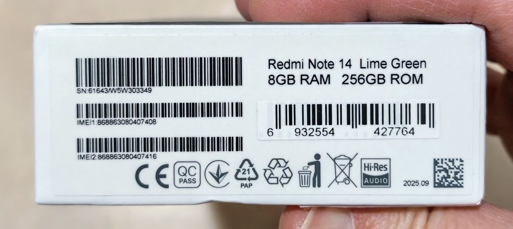 XIAOMI Redmi Note 14/Redmi Note 14 Pro 8/256 GB sigilate !