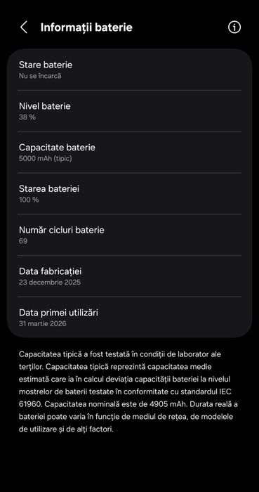 Vând Samsung A56 alb,128 GB ca nou
